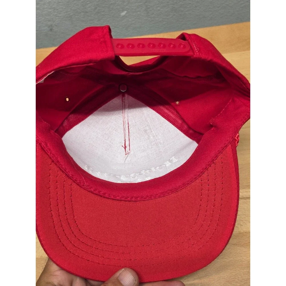 Yupoong HobbyTown USA Baseball Cap Snapback Adjustable Red White Rope Men's OSFA